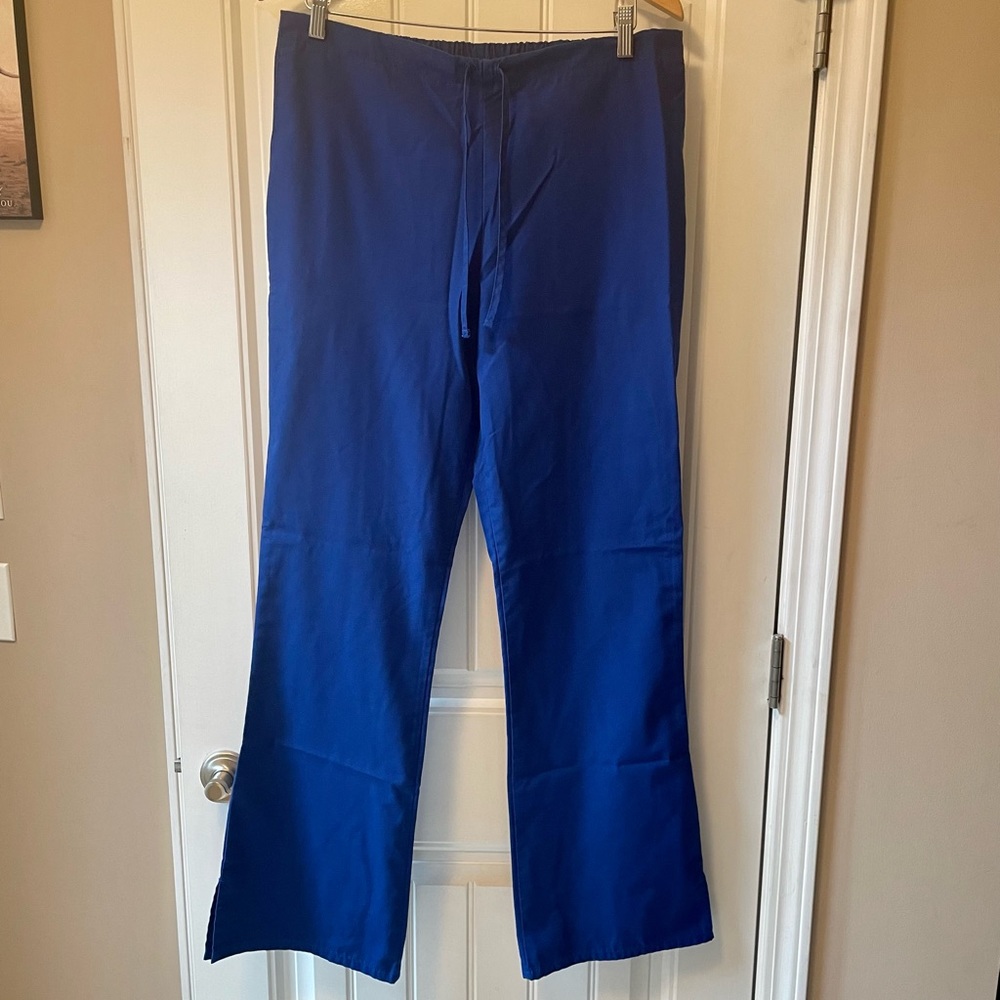 Cherokee Workwear Flare Leg Scrub Pants, Small Tall in Galaxy Blue